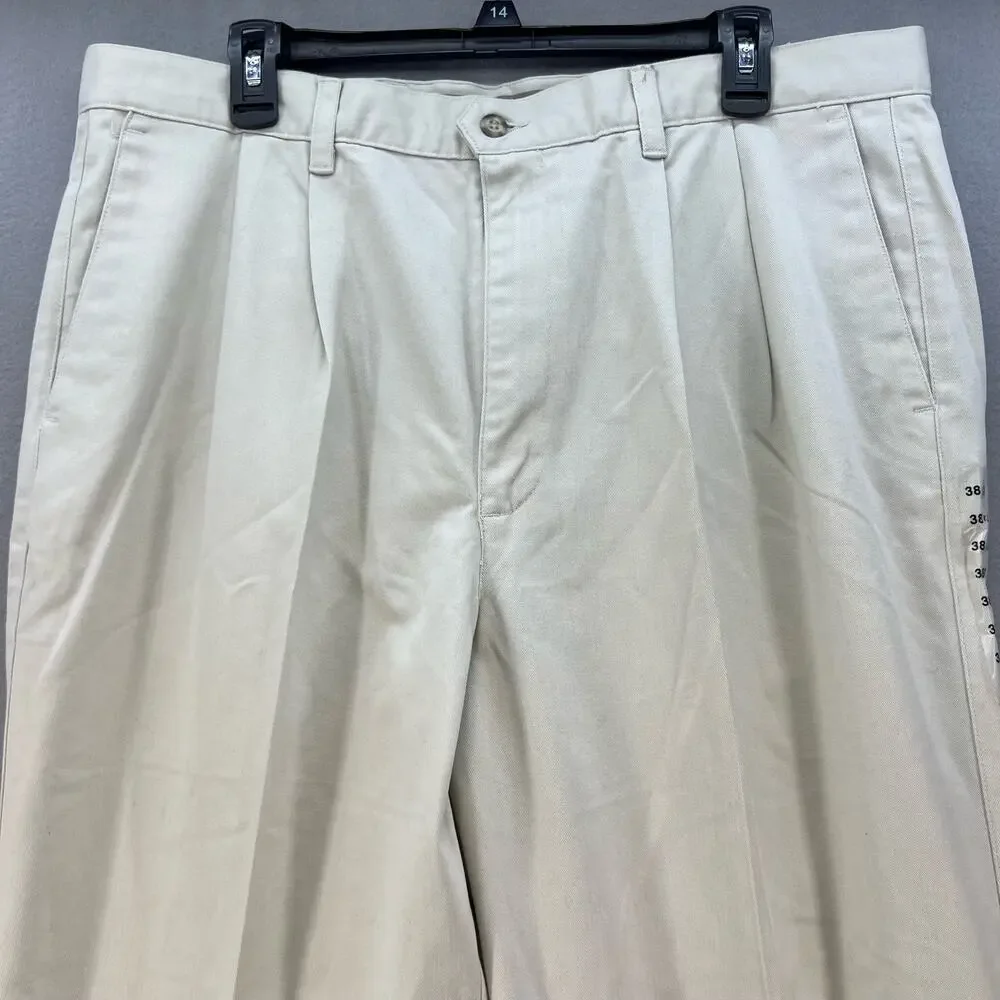 NWT Dockers Khaki Pants Men's 38X32 Classic Fit Pleated Front No Wrinkle Twill